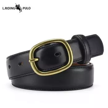 Женский ремень Сплавная пряжка-штифт Украшение Ретро Простой Универсальное Украшение с Юбкой Универсальный Джинсовый Ремень 105cm чёрный