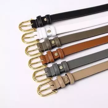 Женский ремень в корейском стиле, простой модный тренд, натуральная кожа крупного рогатого скота, универсальный ремень для повседневных брюк