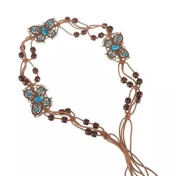 Женский ремень в винтажном этническом стиле, плетеный вручную пояс для женского платья, декоративная цепочка на талию, универсальный, богемный as the picture