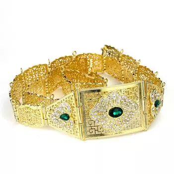 Женский ремень золотого цвета с регулируемой длиной и кристаллами, этнические свадебные украшения, подарок белый