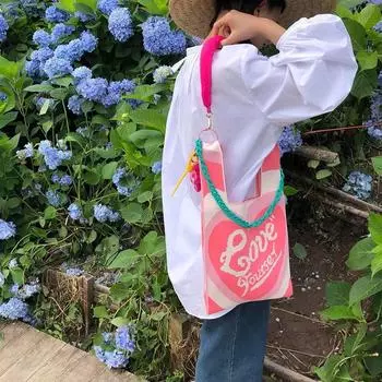 Женский ремешок для сумки из цветного хлопкового трикотажа своими руками - сменный аксессуар для ношения на плече/через плечо с цепочкой для подвески