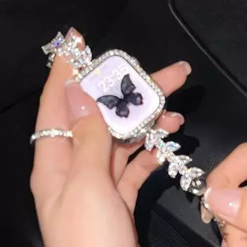 Женский ремешок из нержавеющей стали для Apple Watch, ремешок 45 мм, 44 мм, 42 мм, 41 мм, 40 мм, 49 мм, 40 мм, милый браслет Correa с бриллиантами, серия Iwatch 38mm40mm41mm золотой