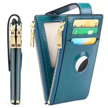 Женский ретро-держатель для карт на молнии, держатель для карт из масляно-вощеной кожи, кошелек для монет, многофункциональный держатель для банковских карт 8.5cm*1cm*14cm