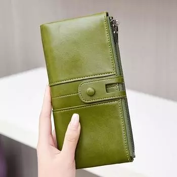 Женский ретро-кошелек 2024, винтажные кошельки из искусственной кожи для дам, дизайнерская сумка-кошелек коричневый