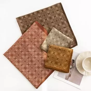 Женский ретро-принтованный небольшой квадратный шарф, элегантный и модный, имитация шелка, универсальный, темпераментный, деловой, деловой шарф 65*65cm