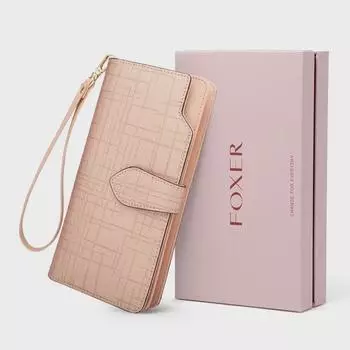 Женский роскошный двухслойный длинный клатч-кошелек из коровьей кожи 2024 года чёрный