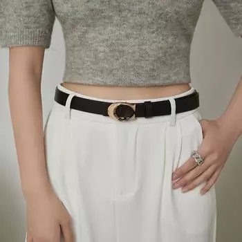 Женский роскошный ремень из искусственной кожи 2023 года для костюмов и джинсов чёрный