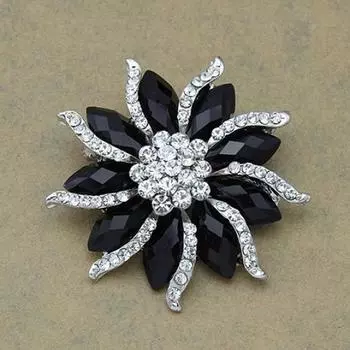 Женский рождественский подарок Blossom Flower Brooch Black Collar Pin