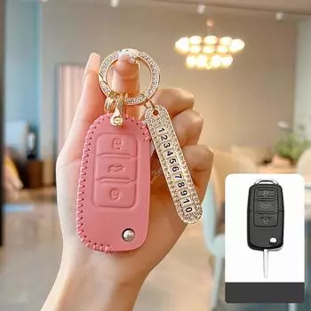 Женский розовый чехол для ключей от машины для VW Volkswagen Polo Golf Passat Beetle Caddy T5 Up Eos Tiguan Jetta для Skoda Octavia A5