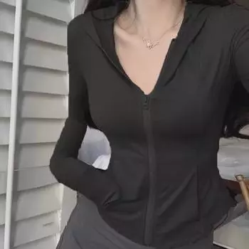 Женский розовый кардиган Ice Silk с защитой от солнца — летний комплект из облегающей куртки для йоги и облегающего топа, выпуск 2024 года. L/XL серый