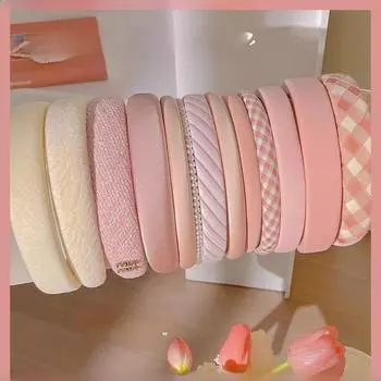 Женский розовый летний широкий обруч для волос 2023: Головной убор Sweet Temperament для умывания лица
