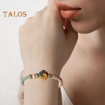 Женский ручной плетеный узел из веревки, милый цвет, регулируемый, плетеный вручную, цветочный дизайн, романтический любовный символизм, браслет на день святого валентина, годовщины, подарок