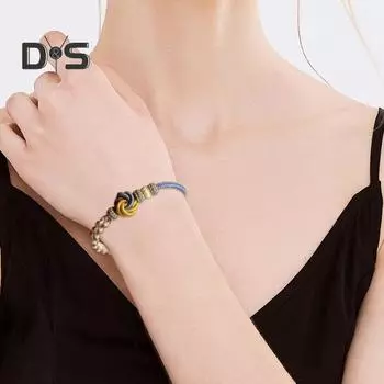 Женский ручной плетеный узел из веревки, милый цвет, регулируемый, плетеный вручную, цветочный дизайн, романтический любовный символизм, браслет на день святого валентина, годовщины, подарок