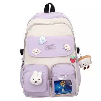 Женский рюкзак большой емкости для школьников, школьный рюкзак для компьютера розовый