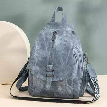 Женский рюкзак большой емкости из мягкой кожи, дорожный рюкзак, школьный рюкзак для студентов серый