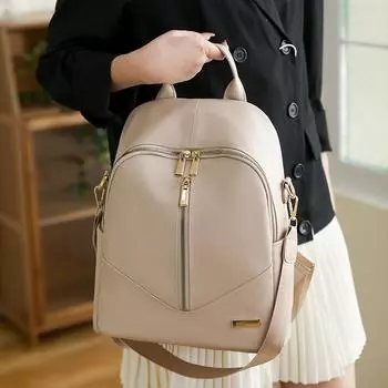 Женский рюкзак большой емкости из мягкой кожи для путешествий на открытом воздухе