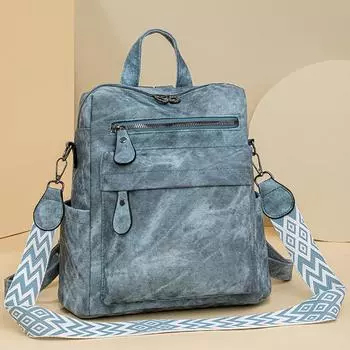 Женский рюкзак большой емкости из мягкой кожи, дорожный рюкзак для девочек, школьный рюкзак коричневый