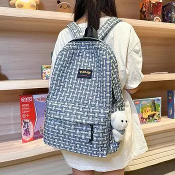 Женский рюкзак большой емкости, студенческий рюкзак синий