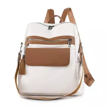 Женский рюкзак большой емкости, студенческий школьный женский дорожный кожаный рюкзак белый