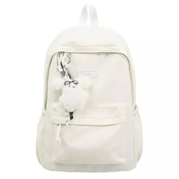 Женский рюкзак большой вместимости для поездок на работу, студенческий школьный рюкзак, мужской однотонный рюкзак бежевый