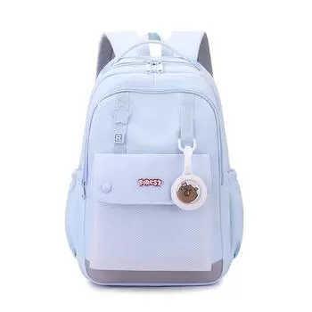 Женский рюкзак большой вместимости для школьников младших и старших классов, школьный рюкзак для путешествий на открытом воздухе синий
