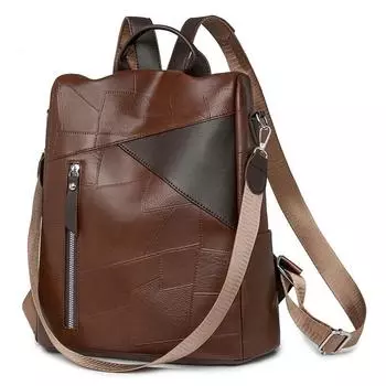 Женский рюкзак большой вместимости из мягкой кожи в стиле ретро 2024 года грязно-белый