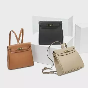 Женский рюкзак большой вместимости из натуральной кожи 2025 года с застежкой-замком