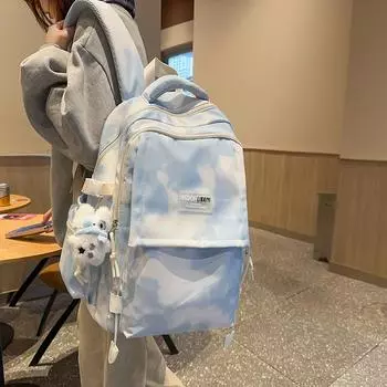 Женский рюкзак большой вместимости, компьютерный дорожный рюкзак, легкий школьный рюкзак для старшеклассников синий
