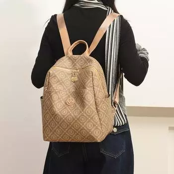 Женский рюкзак большой вместимости легкий дорожный рюкзак коричневый