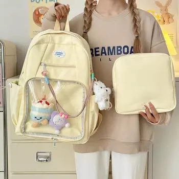 Женский рюкзак большой вместимости, рюкзак в стиле колледжа, школьный рюкзак для студентов синий