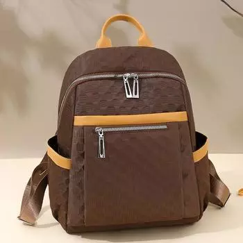 Женский рюкзак большой вместимости с цветными блоками, дорожный рюкзак, сумка через плечо для поездок на работу чёрный