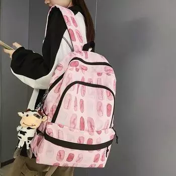 Женский рюкзак большой вместимости с принтом, школьная сумка