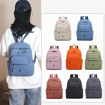 Женский рюкзак большой вместимости, школьный рюкзак, легкий нейлоновый дорожный рюкзак бежевый