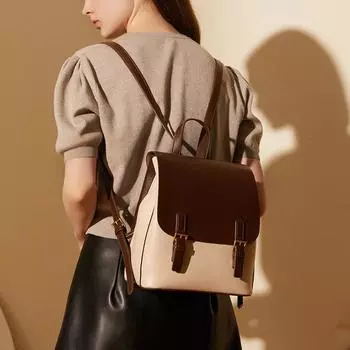 Женский рюкзак большой вместимости весна-осень 2025 г.: Простой дизайн для студентов и путешественников