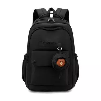 Женский рюкзак большой вместимости, водонепроницаемый, школьный рюкзак для школьников, походный рюкзак чёрный