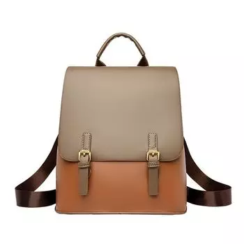 Женский рюкзак Desinvolte, многофункциональный, большой емкости, универсальный, однотонный, простой стиль коричневый