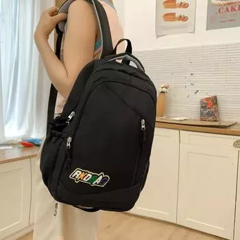 Женский рюкзак для кампуса, уличный рюкзак для путешествий, студенческий школьный рюкзак чёрный