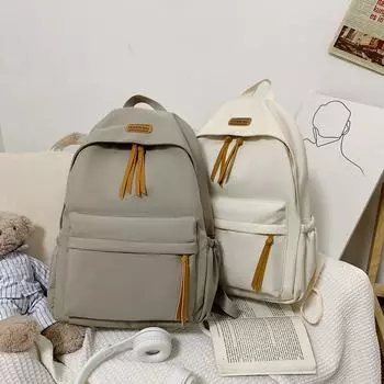 Женский рюкзак для мальчиков и девочек, школьный рюкзак для женщин и мужчин, крутая водонепроницаемая дорожная сумка для девочек и мальчиков, однотонный рюкзак, женские студенческие сумки, рюкзак One Size белый