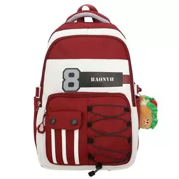 Женский рюкзак для средней школы, большой емкости, школьный рюкзак для путешествий и отдыха на природе розовый