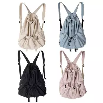 Женский рюкзак для женщин, модный школьный рюкзак со шнурком, для занятий спортом на открытом воздухе розовый