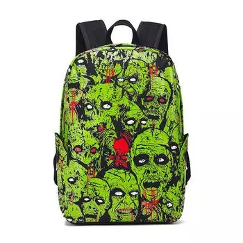 Женский рюкзак, готический рюкзак на плечи, зеленая сумка на Хэллоуин, светящаяся сумка для путешествий на открытом воздухе серый