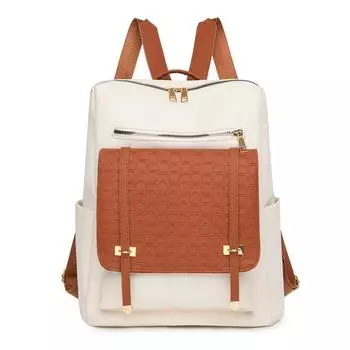 Женский рюкзак из искусственной кожи, двойная сумка через плечо, рюкзак большой емкости белый