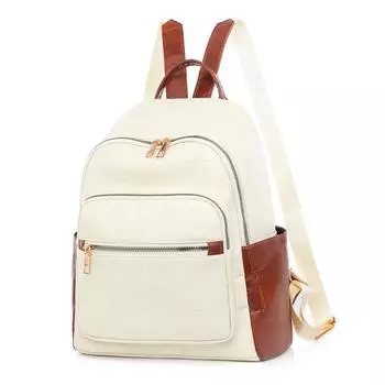 Женский рюкзак из искусственной кожи - модный, водоотталкивающий, вместительный, дорожная школьная сумка чёрный