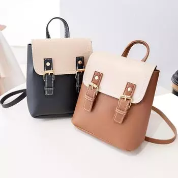 Женский рюкзак из искусственной кожи, небольшой рюкзак, модные сращивания, хитовые цветные сумки на ремне, школьные сумки для девочек-подростков, повседневный женский рюкзак One Size