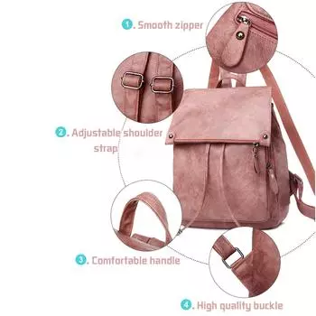 Женский рюкзак из искусственной кожи, однотонный, большой емкости, повседневные модные рюкзаки, дорожные рабочие плечи синий