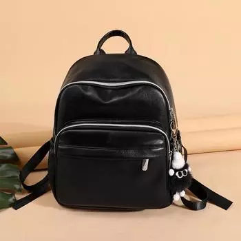 Женский рюкзак из мягкой искусственной кожи, большой вместимости, дорожный рюкзак коричневый