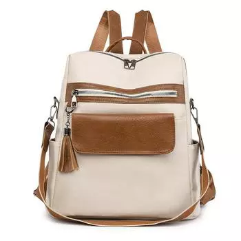 Женский рюкзак из мягкой кожи, дизайнерский ретро-рюкзак большой вместимости, школьная сумка, уличный дорожный рюкзак, сумка на плечо 34cm*16cm*35cm коричневый