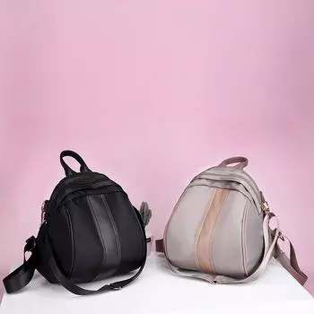 Женский рюкзак из мягкой кожи, индивидуальный студенческий рюкзак двойного назначения чёрный