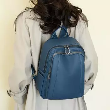 Женский рюкзак из мягкой кожи, небольшой рюкзак, школьная сумка хаки