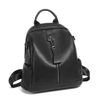 Женский рюкзак из натуральной кожи, большая вместимость, школьный дорожный рюкзак, дизайнерская сумка через плечо для женщин